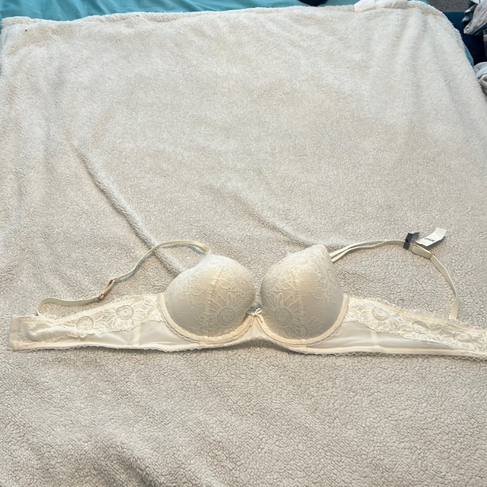 Aerie Ivory floral lace push-up bra